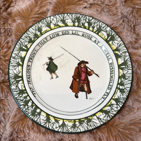 Vtg Royal Doulton Decorative Plate with Fishing Scene - Picture 7 of 7